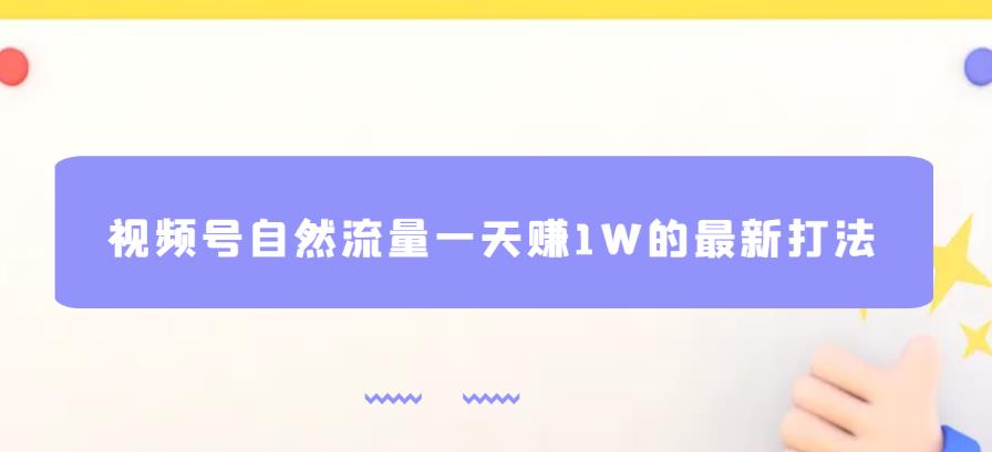 视频号自然流量一天赚1W的最新打法，基本0投资【揭秘】-葛仙仙资源库