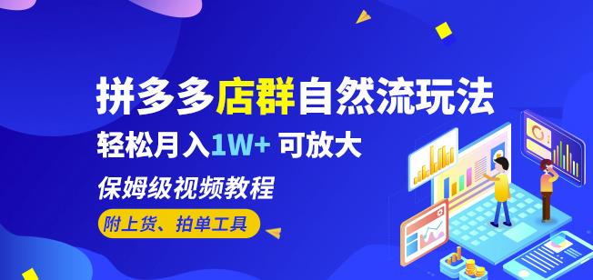 拼多多店群自然流玩法，轻松月入1W+保姆级视频教程（附上货、拍单工具）-葛仙仙资源库