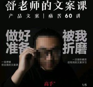 舒老师的文案课,产品文案痛苦60讲,用户视角形成正确文案观,让你写文案突飞猛进-葛仙仙资源库