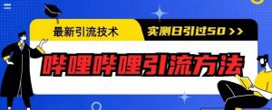 最新引流技术，哔哩哔哩引流方法，实测日引50人【揭秘】-葛仙仙资源库