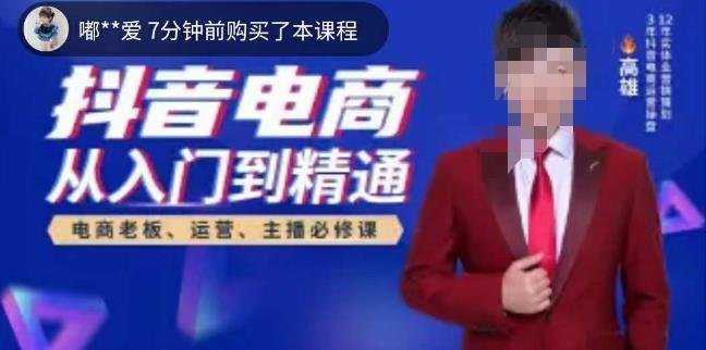 高雄哥·抖音电商从入门到精通，​从账号、流量、人货场、主播、店铺五个方面全面解析抖音电商核心逻辑-葛仙仙资源库