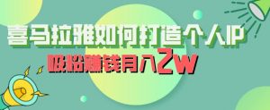 喜马拉雅如何打造个人IP,吸粉赚钱月入2W【揭秘】-葛仙仙资源库