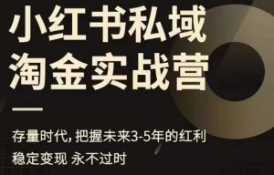 小红书私域淘金实战营,存量时代,把握未来3-5年的红利-葛仙仙资源库