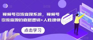 视频号引流变现系统,视频号引流变现的底层逻辑+人性规律-葛仙仙资源库