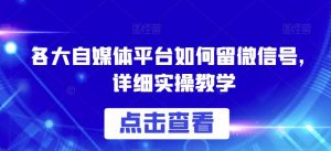 各大自媒体平台如何留微信号,详细实操教学【揭秘】-葛仙仙资源库