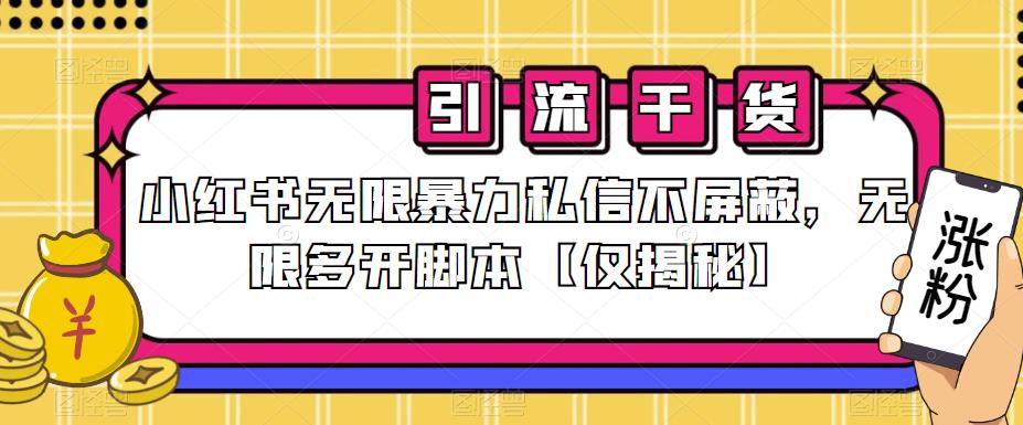 小红书无限暴力私信不屏蔽，无限多开脚本【仅揭秘】-葛仙仙资源库