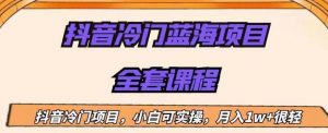 外面收费1288的抖音冷门蓝海项目,新手也可批量操作,月入1W+【揭秘】-葛仙仙资源库