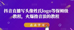 抖音直播写头像姓氏logo等保姆级教程,火爆撸音浪教程【揭秘】-葛仙仙资源库