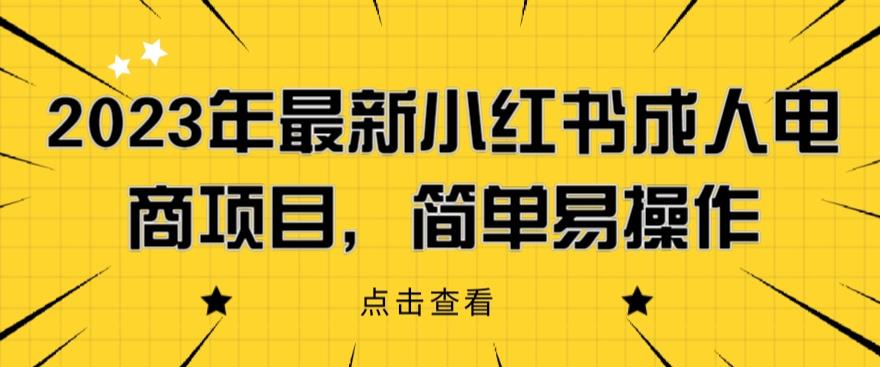 2023年最新小红书成人电商项目，简单易操作【详细教程】【揭秘】-葛仙仙资源库