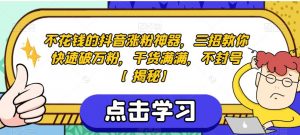 不花钱的抖音涨粉神器,三招教你快速破万粉,干货满满,不封号【揭秘】-葛仙仙资源库