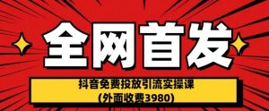 全网首发:抖音免费投放引流实操课(外面收费3980)【揭秘】-葛仙仙资源库