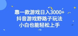 靠一款游戏日入3000+,抖音游戏野路子玩法,小白也能轻松上手【揭秘】-葛仙仙资源库