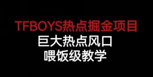 TFBOYS热点掘金项目,巨大热点风口,喂饭级教学-葛仙仙资源库