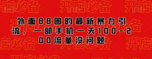 外面88圈的最新抖音暴力引流,一部手机一天100-200流量没问题-葛仙仙资源库