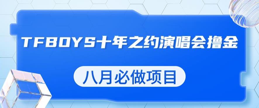 最新蓝海项目，靠最近非常火的TFBOYS十年之约演唱会流量掘金，八月必做的项目【揭秘】-葛仙仙资源库