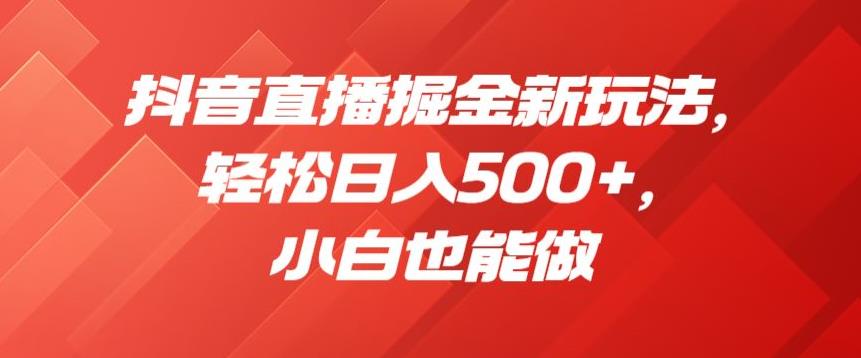 抖音直播掘金新玩法，轻松日入500+，小白也能做【揭秘】-葛仙仙资源库