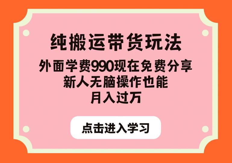 纯搬运带货玩法，外面学费990现在免费分享，新人无脑操作也能月入过万【揭秘】-葛仙仙资源库