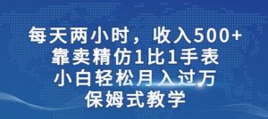 两小时,收入500+,靠卖精仿1比1手表,小白轻松月入过万!保姆式教学-葛仙仙资源库