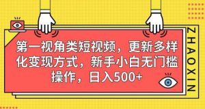 第一视角类短视频,更新多样化变现方式,新手小白无门槛操作,日入500+【揭秘】-葛仙仙资源库