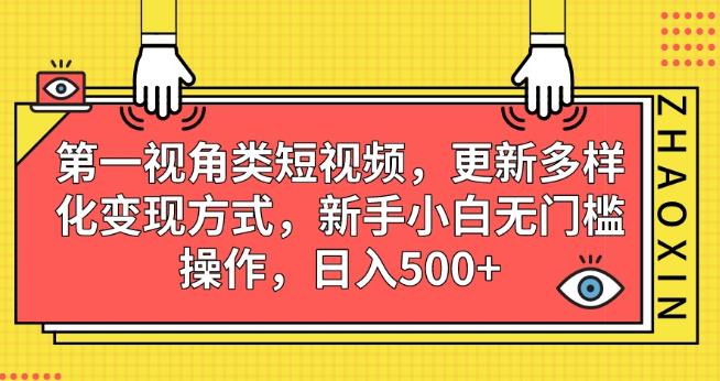 第一视角类短视频，更新多样化变现方式，新手小白无门槛操作，日入500+【揭秘】-葛仙仙资源库