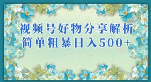视频号好物分享解析,简单粗暴可以批量方大的项目【揭秘】-葛仙仙资源库
