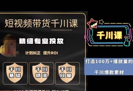 短视频带货-千川专业投放课，​精细化专业投放，计划纠正，提升ROI-葛仙仙资源库