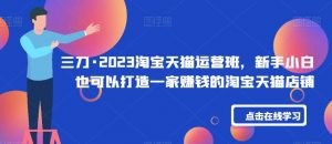 三刀·2023淘宝天猫运营班,新手小白也可以打造一家赚钱的淘宝天猫店铺-葛仙仙资源库