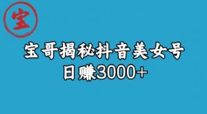 宝哥揭秘抖音美女号玩法,日赚3000+【揭秘】-葛仙仙资源库