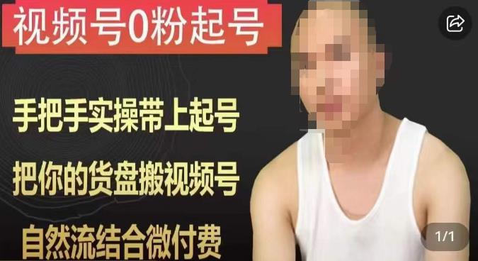 天诺老吴视频号0粉起号课程，手把手实操带上起号，把你的货盘搬视频号，自然流结合微付费-葛仙仙资源库