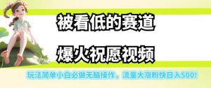 被看低的赛道爆火祝愿视频,玩法简单小白必做无脑操作,流量大涨粉快日入500-葛仙仙资源库