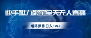 快手磁力聚星全天无人直播,矩阵操作日入1w+【揭秘】-葛仙仙资源库