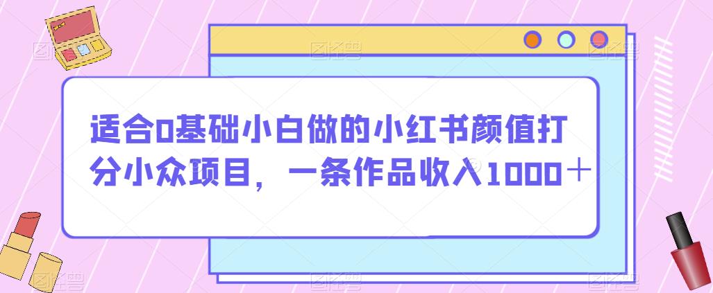 适合0基础小白做的小红书颜值打分小众项目，一条作品收入1000＋【揭秘】-葛仙仙资源库