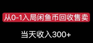 从0-1入局闲鱼币回收售卖,当天变现300,简单无脑【揭秘】-葛仙仙资源库