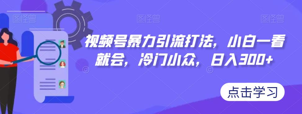 视频号暴力引流打法，小白一看就会，冷门小众，日入300+【揭秘】-葛仙仙资源库