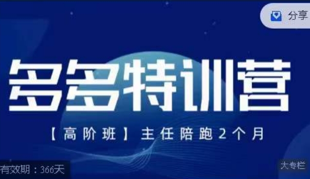 纪主任·多多特训营高阶班【9月13日更新】，拼多多最新玩法技巧落地实操-葛仙仙资源库