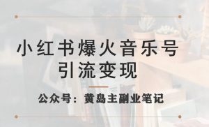 小红书爆火音乐号引流变现项目,视频版一条龙实操玩法分享给你-葛仙仙资源库