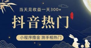 抖音最新小程序撸金,测手相上热门,当天见收益一小时变现300+【揭秘】-葛仙仙资源库