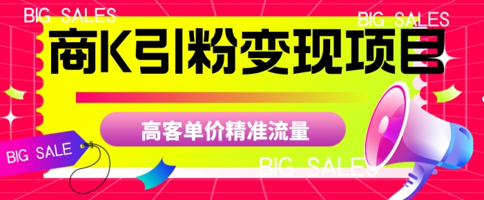商K引粉变现项目，高客单价精准流量【揭秘】-葛仙仙资源库