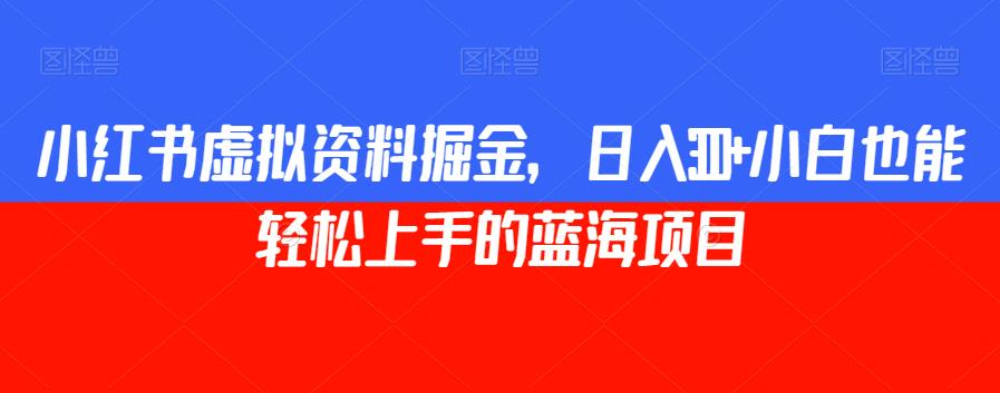 小红书虚拟资料掘金，日入300+小白也能轻松上手的蓝海项目【揭秘】-葛仙仙资源库