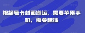 视频号卡封面搬运,需要苹果手机,需要越狱-葛仙仙资源库