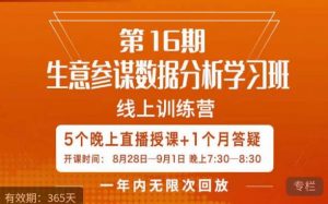 宁静·生意参谋数据分析学习班,解决商家4大痛点,学会分析数据,打造爆款!-葛仙仙资源库