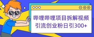 哔哩哔哩项目拆解引流创业粉日引300+小白可轻松上手【揭秘】-葛仙仙资源库