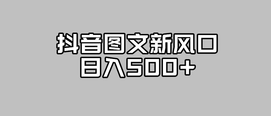 抖音图文最新风口，流量扶持非常高，日入500+【揭秘】-葛仙仙资源库