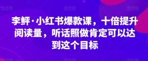 李鲆·小红书爆款课，十倍提升阅读量，听话照做肯定可以达到这个目标-葛仙仙资源库