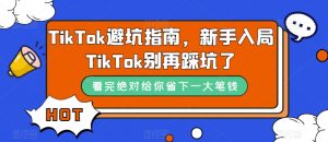 TikTok避坑指南，新手入局TikTok别再踩坑了-葛仙仙资源库