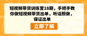 短视频带货训练营18期，手把手教你做短视频带货出单，听话照做，保证出单-葛仙仙资源库