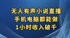 抖音无人有声小说直播，手机电脑都能做，1小时收入破千【揭秘】-葛仙仙资源库