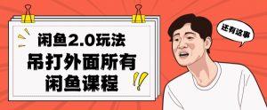 闲鱼2.0玩法单号每天日入2000，吊打市面所有课程-葛仙仙资源库