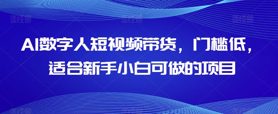 AI数字人短视频带货，门槛低，适合新手小白可做的项目-葛仙仙资源库