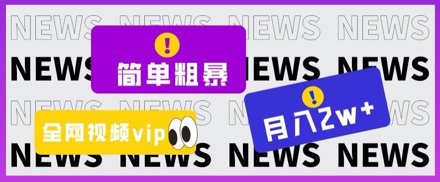 简单粗暴零成本，高回报，全网视频VIP掘金项目，月入2万＋【揭秘】-葛仙仙资源库